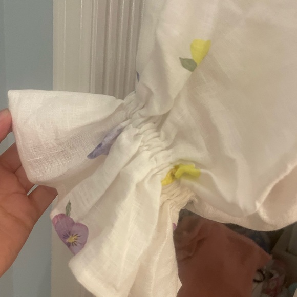 Sleeper Atlanta Pansies Smocked Bodice Midi Dress - Picture 5 of 14